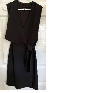 BNWT JONES NEW YORK black sheath dress with waist tie (14)
